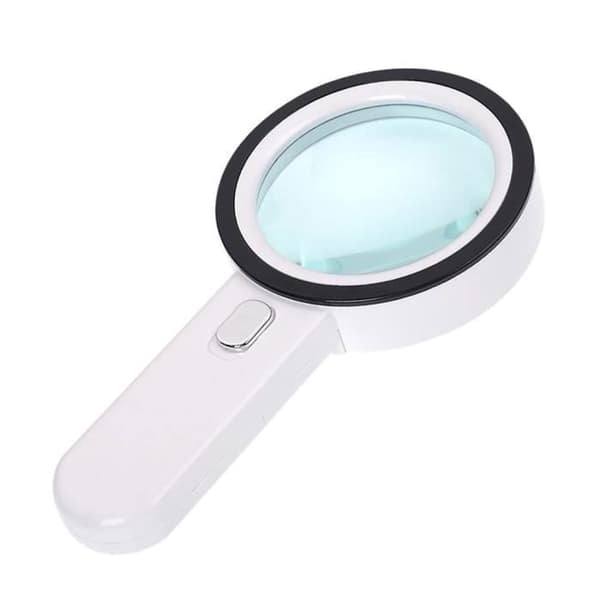 /QD/30X håndholdt forstørrelsesglas, 12 LED-lys forstørrelsesglas til ældre læsning, mønter, udforskning, frimærker, kort,
