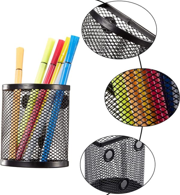 Penholder, magnetisk, til køleskab/whiteboard, 2-pak, hvid, makeup-organisator