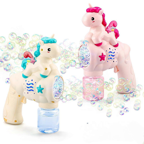 QU/2-pack Bubble Gun for Kids, Bubble Machine Toy, Gift for 3 4 5 6 7 8 Year Olds -GSLA