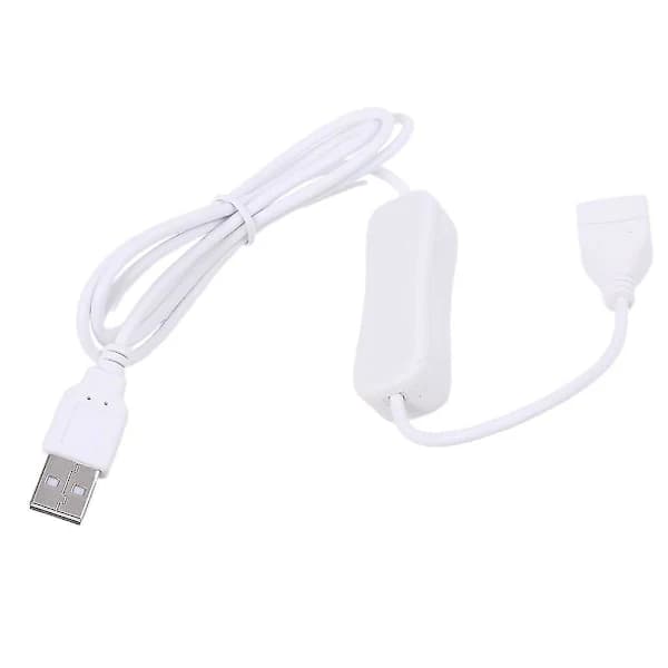 Vit hurtig overførsels USB 2.0 hvid forlængerkabel med strømafbryder