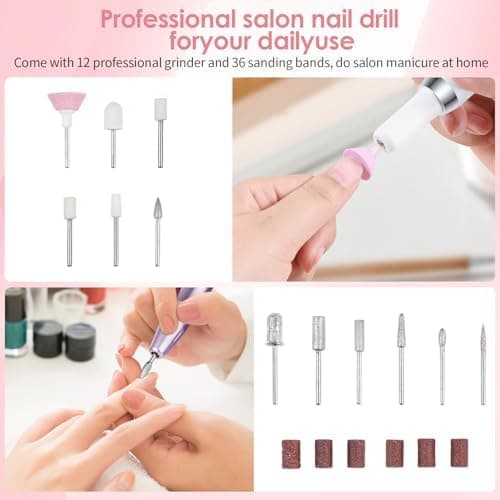 Electric Nail File, Professional, Rechargeable with Ceramic Nail Drill