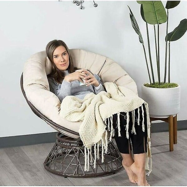 Rund Pude Rund Tuftet Stol Pude Tyk Ensfarvet Behagelig Gulvpude, Havepude, Rattan Stol Pude, Hængestol Pude,_QU