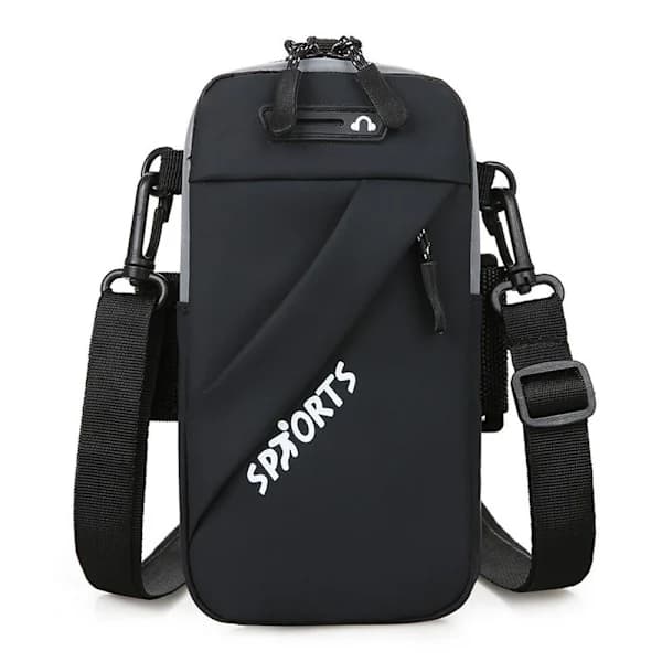 QD-Skuldertaske Mini Crossbody Tasker Telefonholder SORT sort