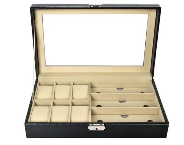 Klockbox / Kellolaatikko 3 kellolle - Eksklusiivinen ja tyylikäs