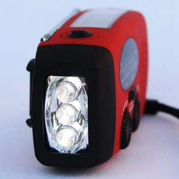 Emergency Radio/Crank Radio with Solar Panel, Flashlight, and Power Bank