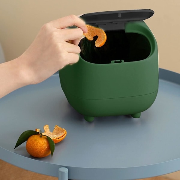 [QD] Sweet Mini Desktop Trash Can Double Push Trash Can with Lid Suitable for Multi-Scene Trash Can