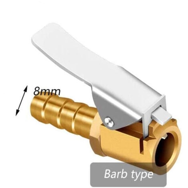 #QD#delar messingpumpe dyse, luftpumpe klemme, trykluftventil kontakt, dækventil adapter, til bil- eller lastbildæk, pigtype, 8 mm