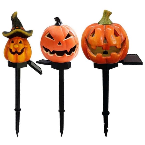 QQ-Soldrevne Græskarlamper til Haven - Halloween Udendørsdekoration