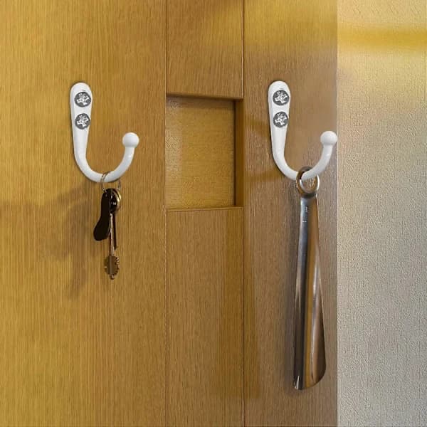 Hooks, 5 st Single Hooks with 10 Screws Wall Mounted Coat Hooks Metal Hooks for Kitchen Bathroom