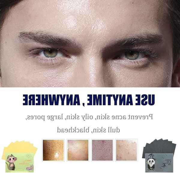 Blottingpapir til fedtet hud, 600 ark olieabsorberende ansigtsservietter til makeup-fiksering, bærbart til mænd og kvinder