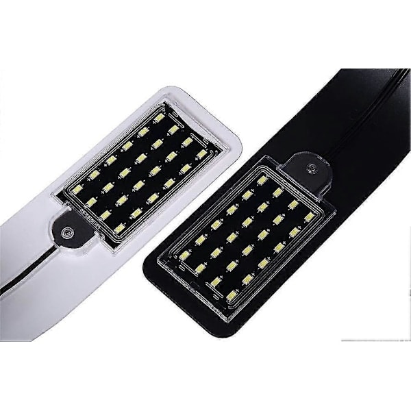\"QD\" Akvarielampe LED Hvid Og Blå Nano Clip-on Belysning Til Fiskeplanter 23-50cm - Sort