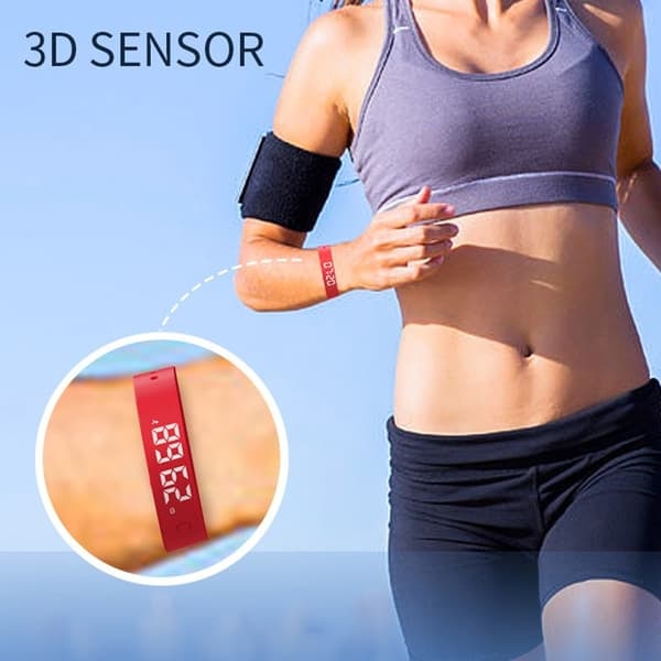 \"QD\" Smart armbånd vibrerende alarm søvnovervågning digitalt display - Blå
