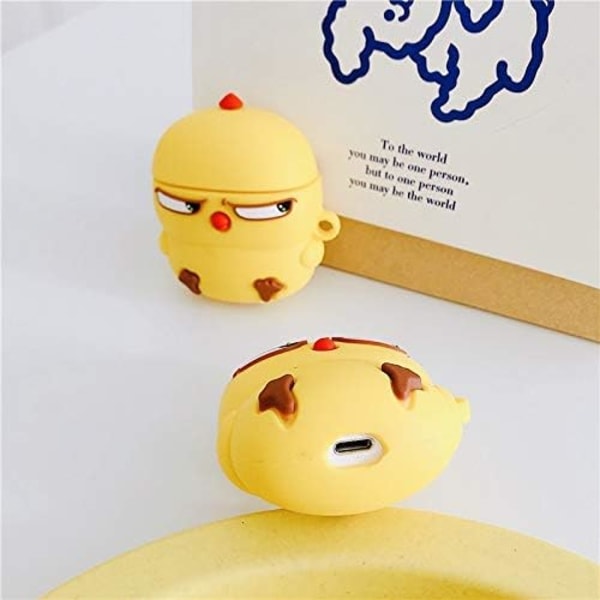 Tegneserie Etui for AirPods 2./1. Generasjon, 3D Animert Karakter Beskyttende Støtsikkert Skall med Nøkkelring for AirPods Hodetelefoner chick
