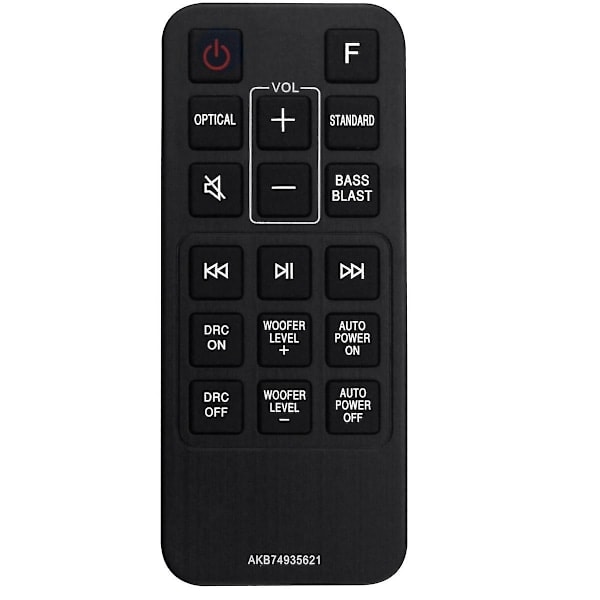 Erstatningsfjernkontroll Akb74935621 for LG Sound Bar Sj2 Sj2.aeusllk Sj2.deusllk Black_QF