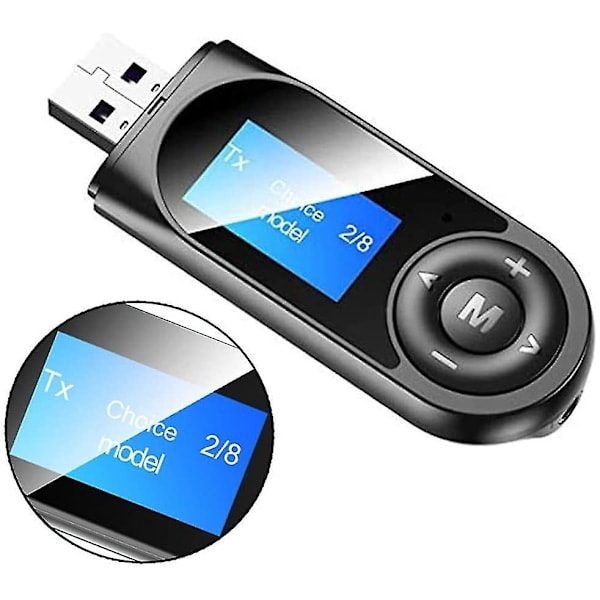 Bluetooth-sender og -mottaker Synlig USB 5.0 Bluetooth-adapter for PC TV-hodetelefoner