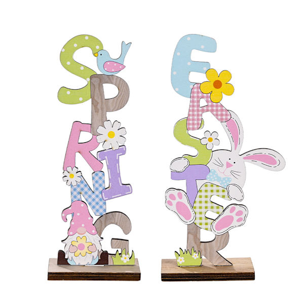 Eco-Friendly Wood Craft, Versatile Easter Decor, Wooden Rabbit Table Decorations for Spring Holiday Table, Rustic Easter Bunny