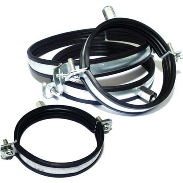 #QD# Letkuklemmarit poikittaisella kumitiivisteellä - M8/10 kierre, 5 kpl (Ø 125 mm)