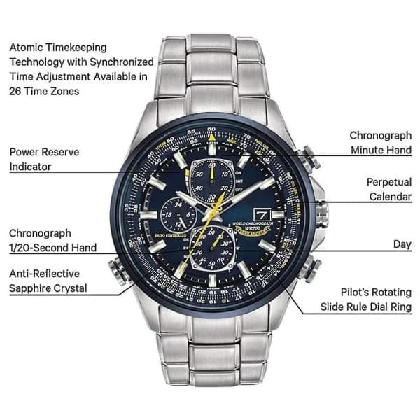 \"QD\" Citizen Eco-Drive Promaster Skyhawk Blue Angels Klocka 45mm Svart för män