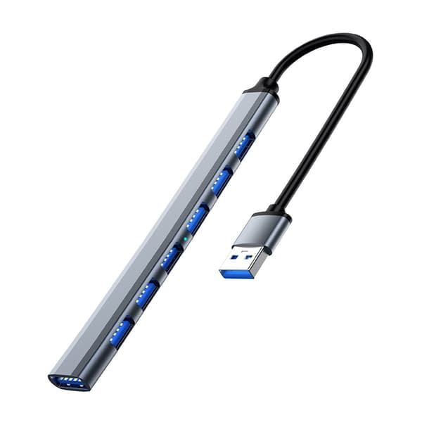 USB3.0 - USB2.0/3.0 USB-keskitin 7 portilla, hopeanharmaa_qq