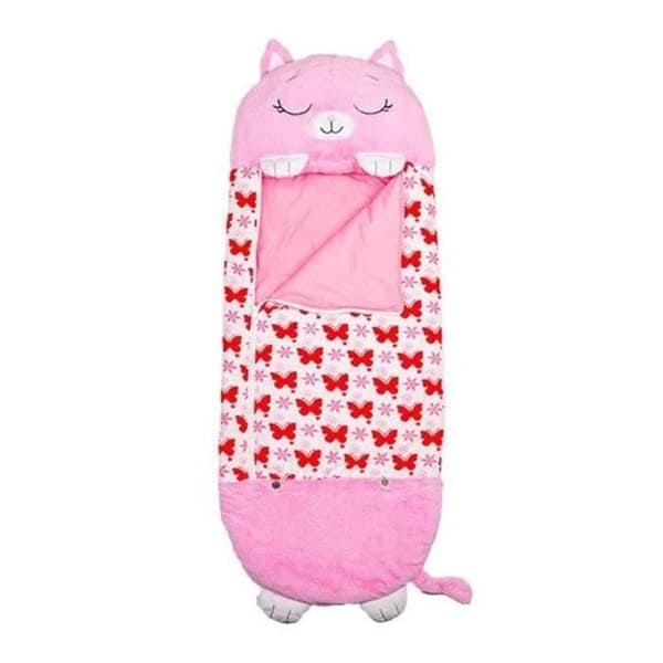 /QD/Dunsovesekk for barn med pute 137*50cm - Happy Nappers - Rosa - Rektangulær