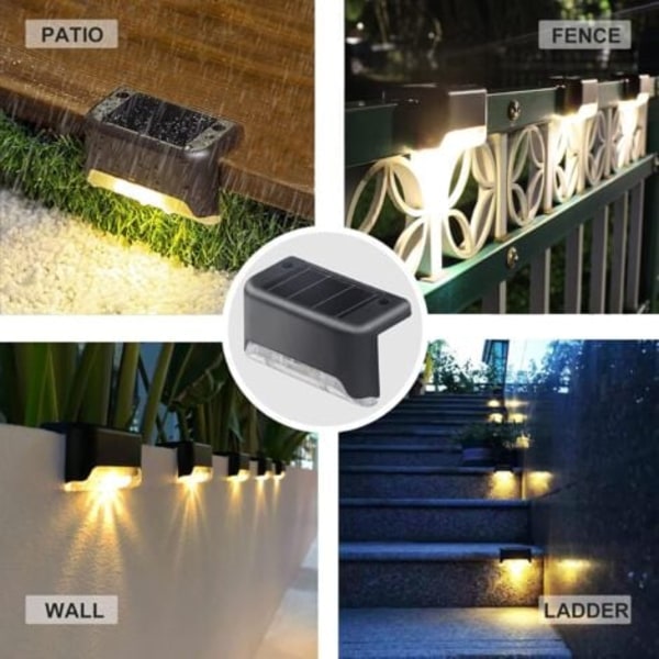 #QD# Solcellsdrivna stängsellampor, 4-pack LED-färgsensor solcellslampor, pooldekorationslampor, trappljus, gårdsbelysning