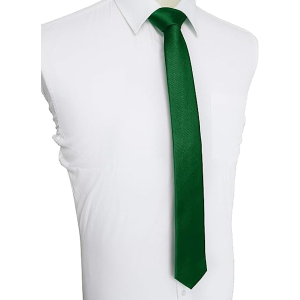 QD-Herrslips 5CM Grön Smal Slimmad Flera Färger Fint Vävd Twill