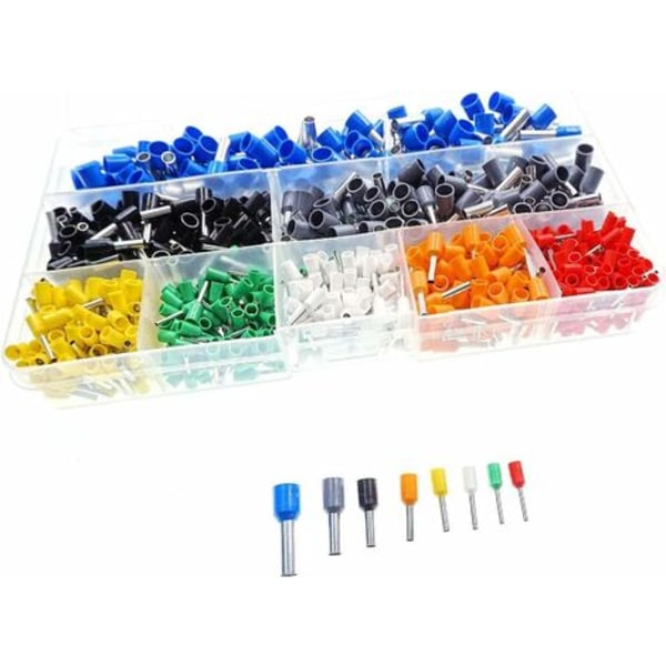 #QD#800 Sett Bootlace Ferrule Crimp Connector Isolert Ledning Pin End Terminals Kit Sortiment 0,5 mm² 6 mm² for Elektriske Prosjekter med Oppbevaringsboks
