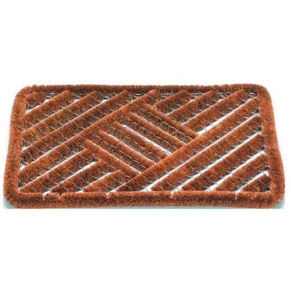 QQU-Kokosbørste dørmåtte, naturlig kokos/stål L390xB590xD30 mm