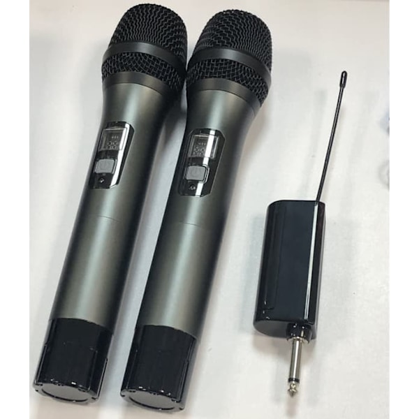 2 st Trådlösa Mikrofoner Bluetooth Reverb med Android-portkabel Svart_qq