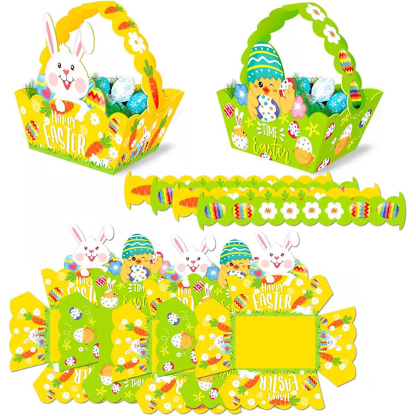 Easter Bunny Decorations 24-Pack DIY Easter Crafts for Kids Easter Egg Hunt Baskets Happy Easter Gifts