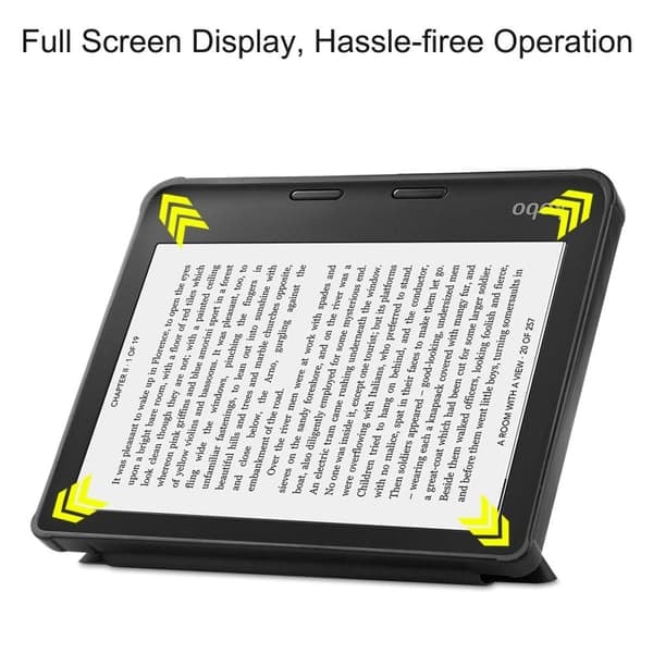 \"QD\" Etui til Kobo Libra 2 eReader læseplade - Sort