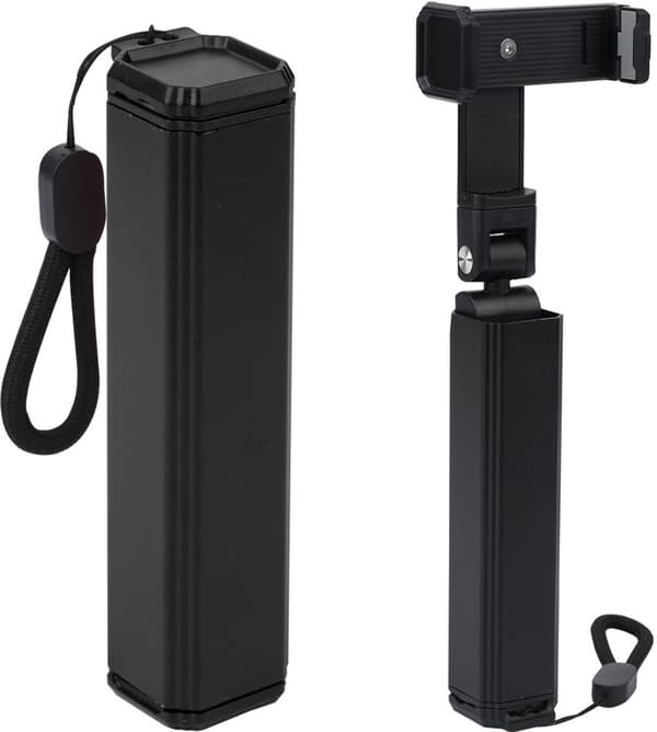 Bærbar telefonholder, foldbar 360° roterende ABS-klipsstativ til fly, tog, skrivebord og rejser, sort