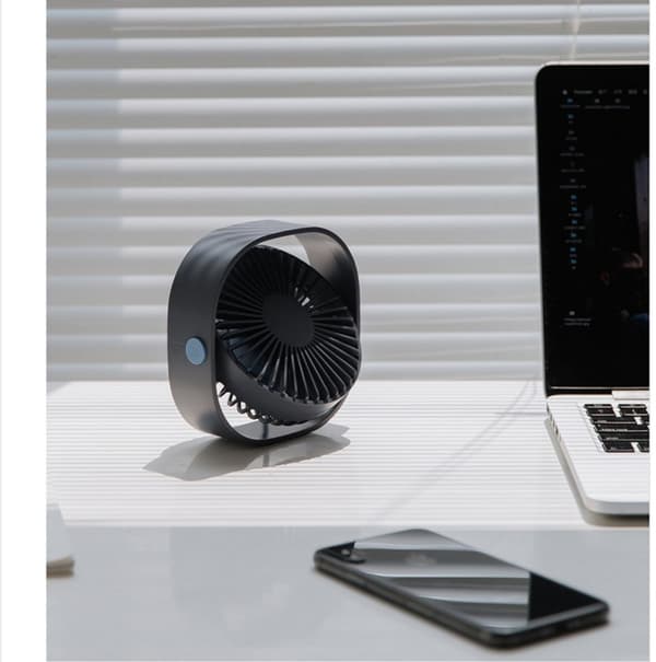 Mini Bordventilator, Genopladelig, Håndholdt, Standerventilator, Bærbar, til Kontor/Hjem/Udendørs, Blå