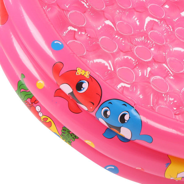 QU/Inomhus- och utomhusbabypool, rund uppblåsbar barnpool, vattenlekpool, rosa, 150 cm/59,1 tum
