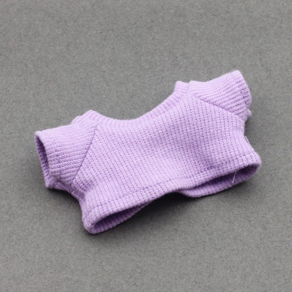 /QU/17CM Labubu Docka Labubu Stickad T-shirt Enfärgad Tillbehör Labubu Dockkläder Stickad Set Tröja Purple