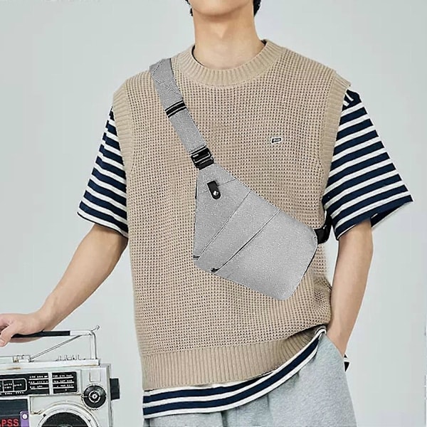 QD-2024 Ny Wander Anti-Tyveri Rejse Sling Bag Brysttaske Sort