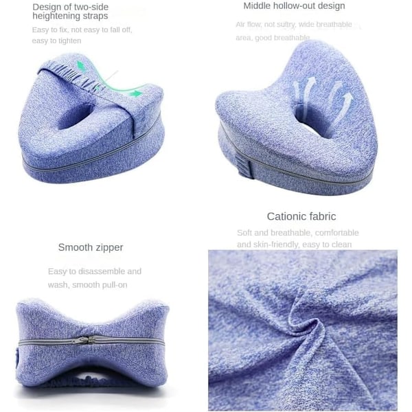 QU/Smooth Ryggmärgsinriktningskudde för Memory Foam-kudde och Knäkudde för Sidosovare Lindrar Höft- och Benvärk Cherry red
