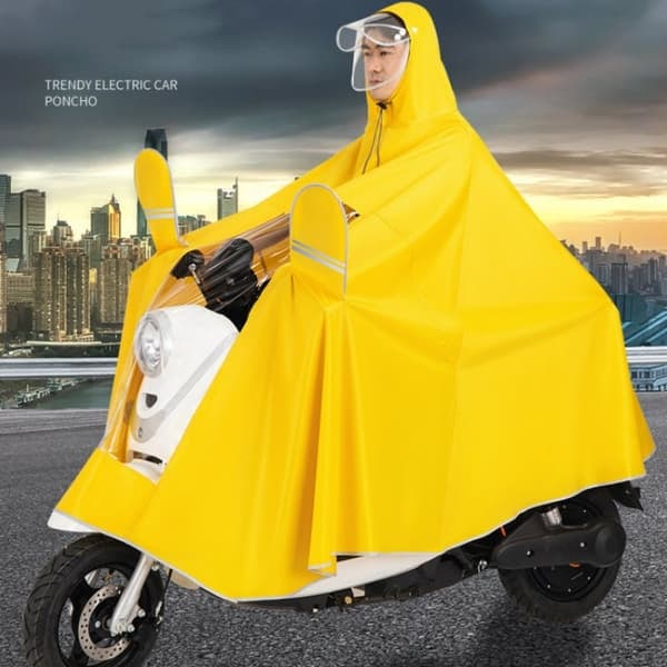 Regnponcho for sykkel, moped, scooter - Reflekterende kanter Mørkeblå0 7XL_qq