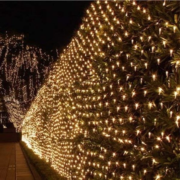 [QD] LED-lysslynger 3x2m 192 LED-nettlys 8 moduser Gardinlys med kontakt for bryllupsfest
