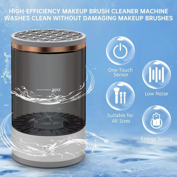 Automatisk makeupbørste renser elektrisk makeupbørste rensemaskine makeupbørste renseværktøj god gave til mor, kone[qu)