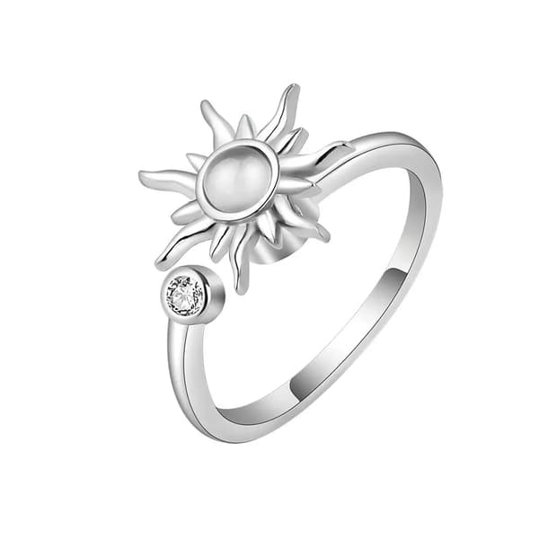 Anti Stress Angst Fidget Ringe til Kvinder Rustfrit Stål Spinner Solsikke Sol Stjerne Ring Trendy Smykker Gave