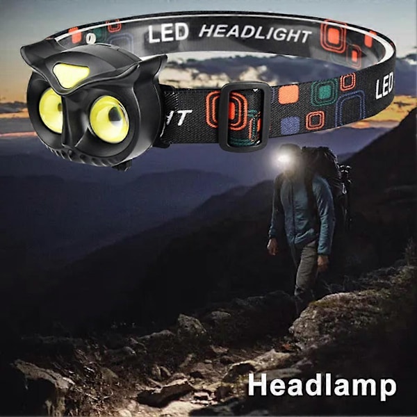 Bärbar Pannlampa LED Strålkastare Huvudficklampa Nödljus Utomhus_FO