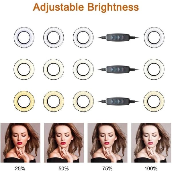 Selfie Ring Light med LED-lamper justerbar holder_qq