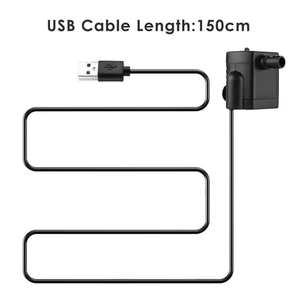 Upotettava pumppu suihkulähteille 0,4-1,5 m nostokorkeudella 180L/H 5V_qq
