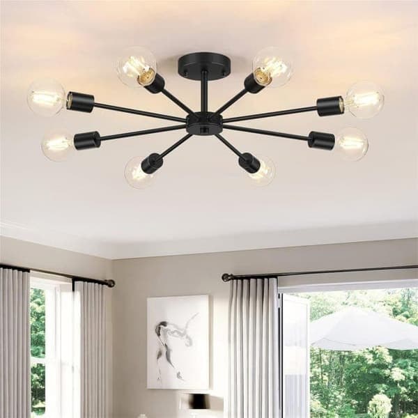 Ceiling Lights - Modern Ceiling Lamp with 8 Lamp Holders, E27 Base (Bulbs Not Included)