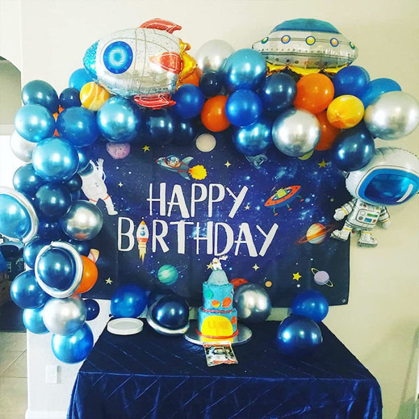 [QD] Tegneseriefigur astronaut folie ballon astronaut tema dreng fødselsdagsfest dekoration sæt (astronaut)