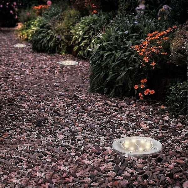 Solcelle bakkelamper, Aled Light Led Hagegang Utendørs Vanntett In-ground_ufo