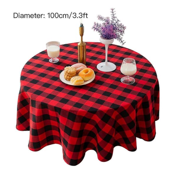 Round Tablecloth Party Wedding Tablecloth for Dining Room Kitchen 2024 New Red Red 100cm