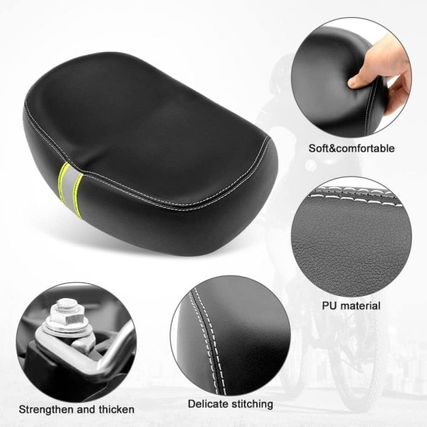 QD-Mukava leveä satulaton pyörän satula memory foam -pehmusteella cuz