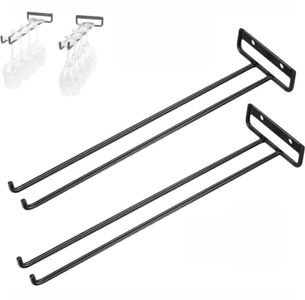 Vinglasställ, 2-pack, 30 cm, Hängande, Metall, för Bar/Kök